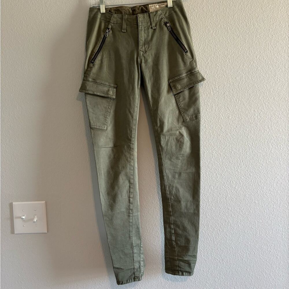 Rag & Bone Olive Green Cargo Pants with Zipper Pockets size 25